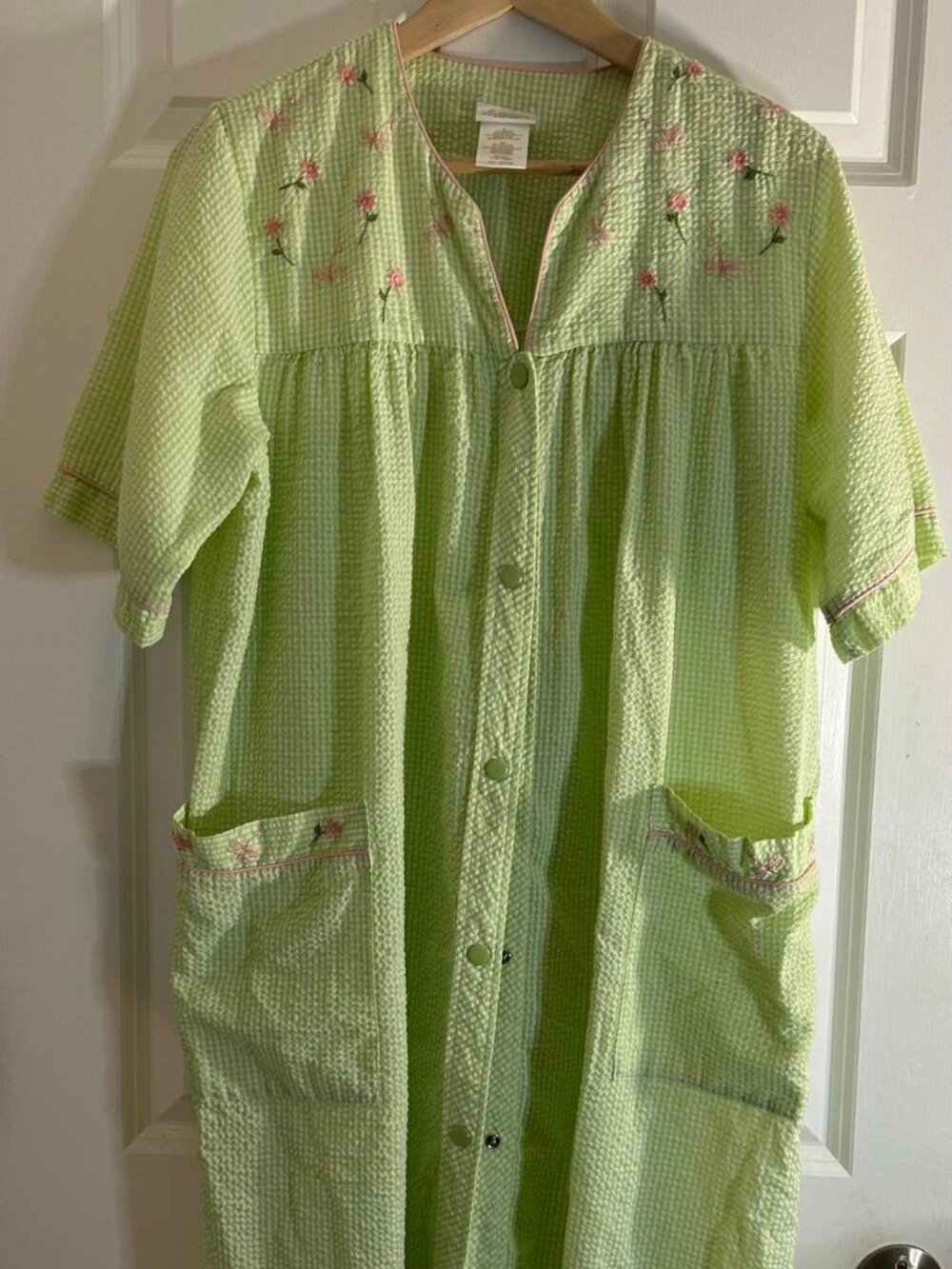 Secret Treasures Gingham Seersucker House Dress/Robe - Size S